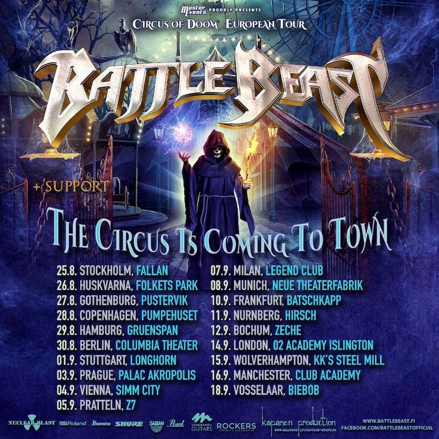 Battle Beast The Circus is Coming to Town Tour