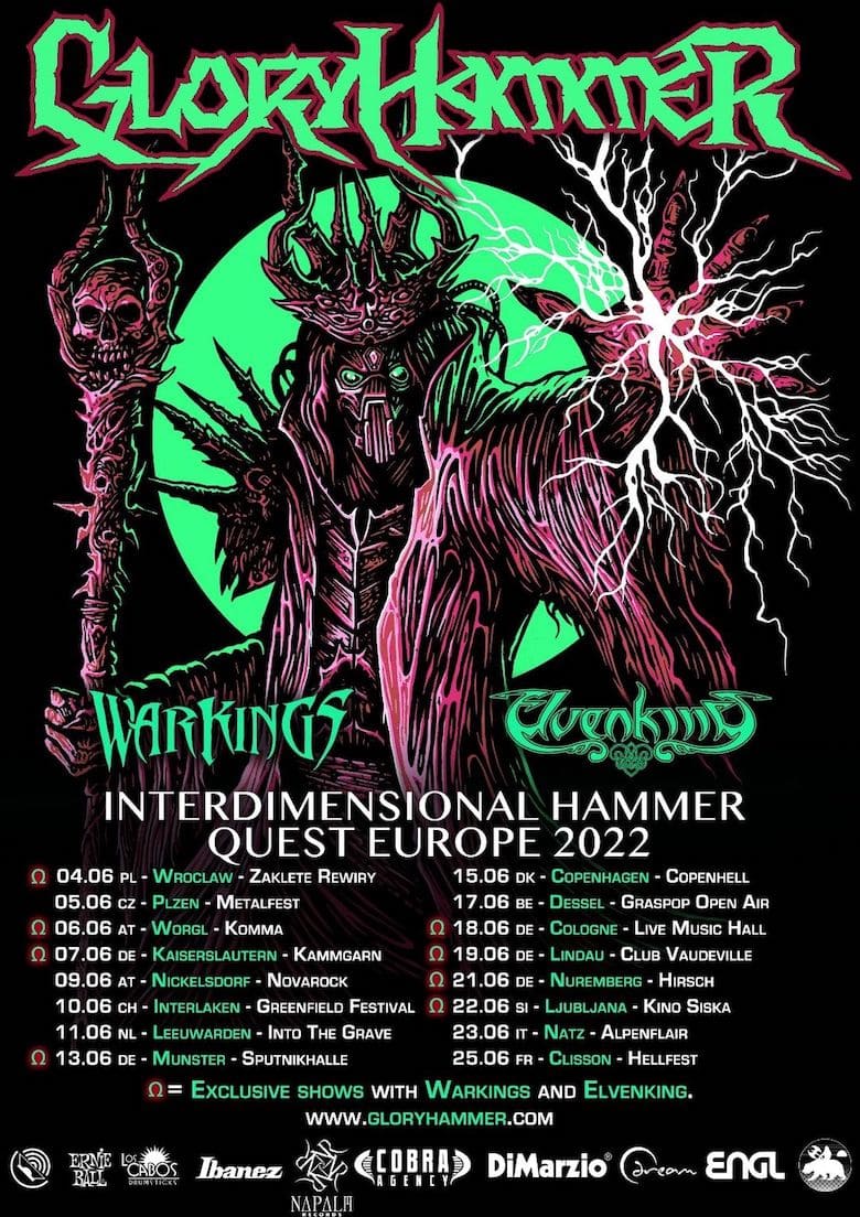 Gloryhammer Interdimensional Hammer Quest Tour 2022